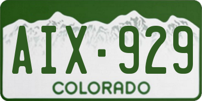 CO license plate AIX929