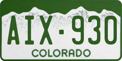 CO license plate AIX930