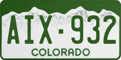 CO license plate AIX932