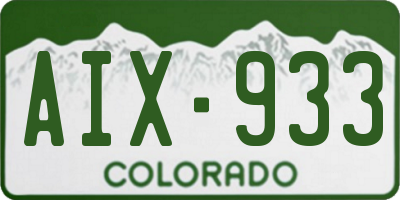 CO license plate AIX933