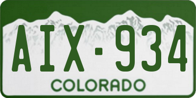 CO license plate AIX934