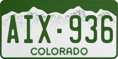 CO license plate AIX936
