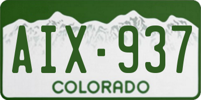 CO license plate AIX937