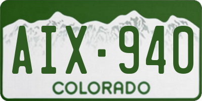 CO license plate AIX940