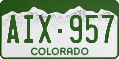 CO license plate AIX957