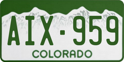 CO license plate AIX959