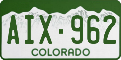 CO license plate AIX962