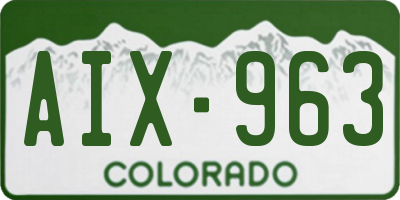CO license plate AIX963