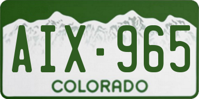 CO license plate AIX965