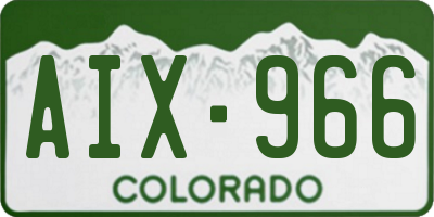 CO license plate AIX966