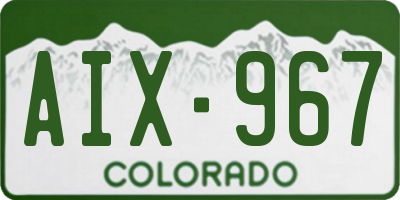 CO license plate AIX967