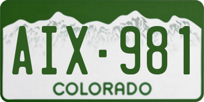 CO license plate AIX981