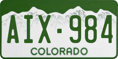 CO license plate AIX984