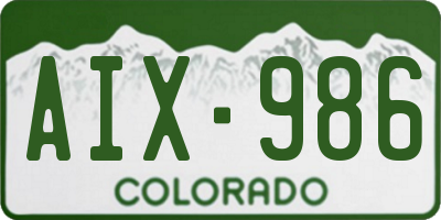 CO license plate AIX986
