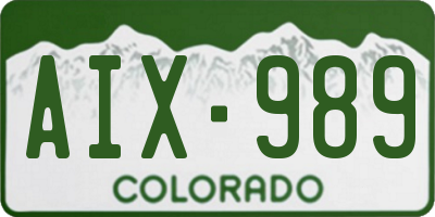 CO license plate AIX989
