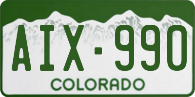 CO license plate AIX990