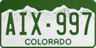 CO license plate AIX997