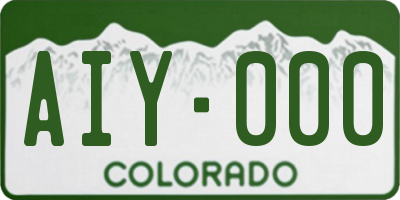CO license plate AIY000