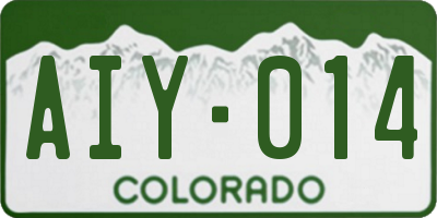 CO license plate AIY014