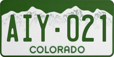 CO license plate AIY021