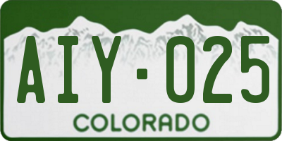 CO license plate AIY025