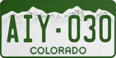 CO license plate AIY030