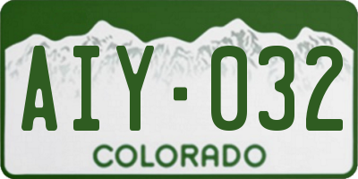 CO license plate AIY032