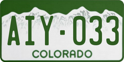 CO license plate AIY033