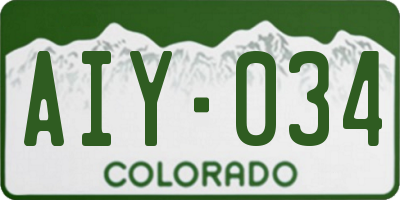 CO license plate AIY034