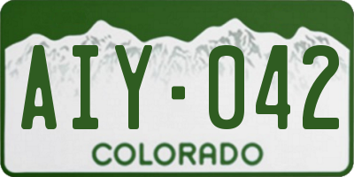 CO license plate AIY042