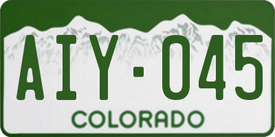 CO license plate AIY045