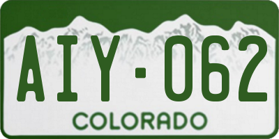 CO license plate AIY062