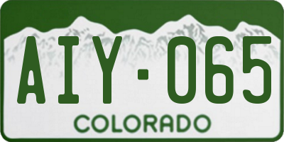 CO license plate AIY065