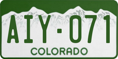 CO license plate AIY071