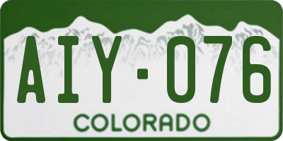 CO license plate AIY076