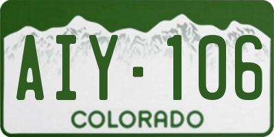 CO license plate AIY106