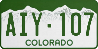 CO license plate AIY107