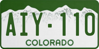 CO license plate AIY110