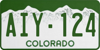 CO license plate AIY124