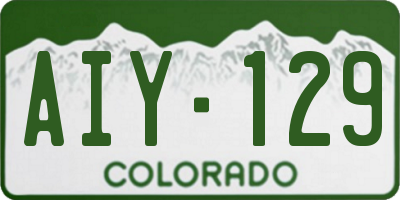 CO license plate AIY129