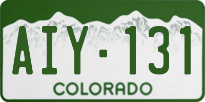 CO license plate AIY131