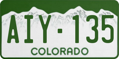CO license plate AIY135
