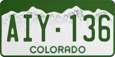 CO license plate AIY136