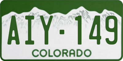 CO license plate AIY149
