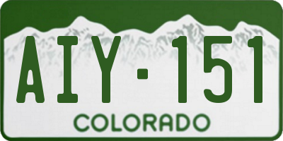 CO license plate AIY151