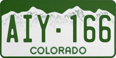 CO license plate AIY166