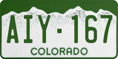 CO license plate AIY167