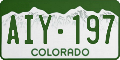 CO license plate AIY197