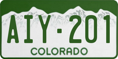 CO license plate AIY201