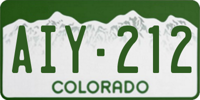 CO license plate AIY212